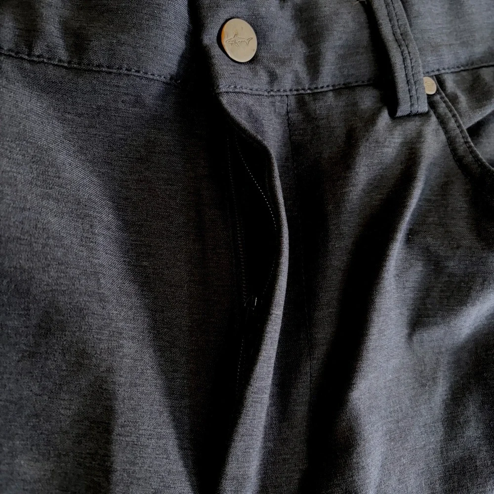 Greg‎ Norman Shark Mens Navy Blue 5-Pocket Golf Pants 36x30 Stretch Performance